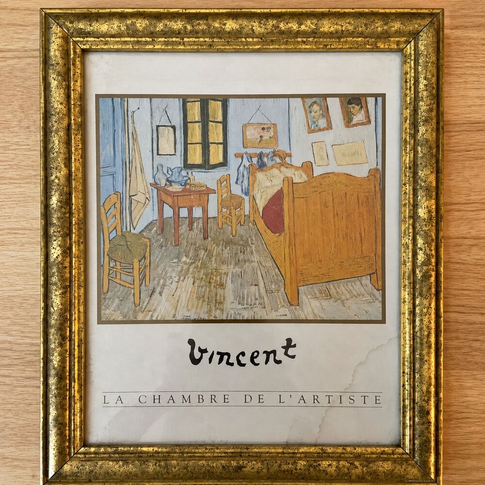 Vincent Van Gogh Bedroom in Arles Framed Art Print Gold Tone Frame Wall Decor